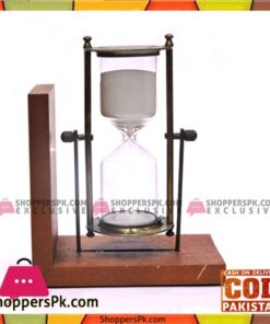 60 Minutes Hourglass Sand Timer with Wooden Base 2pcs Set
