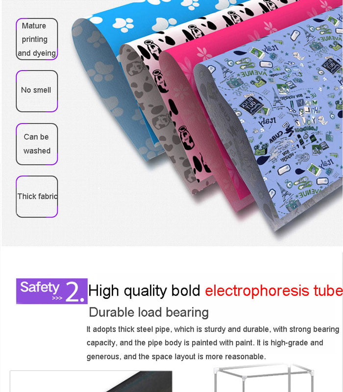 Extra Large 16Mm Steel Pipe Waterproof Cloth Multifunctional Side Open Wardrobe