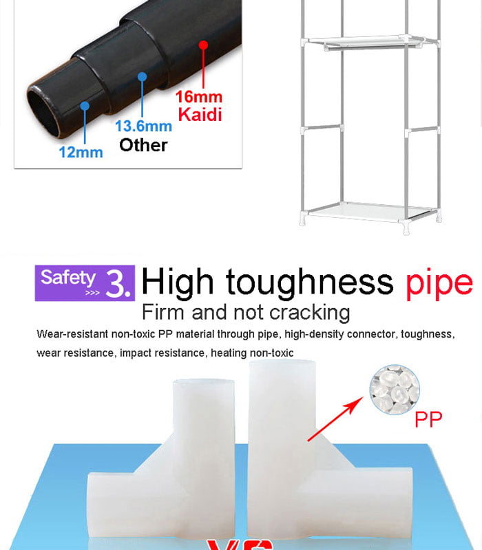 Extra Large 16Mm Steel Pipe Waterproof Cloth Multifunctional Side Open Wardrobe