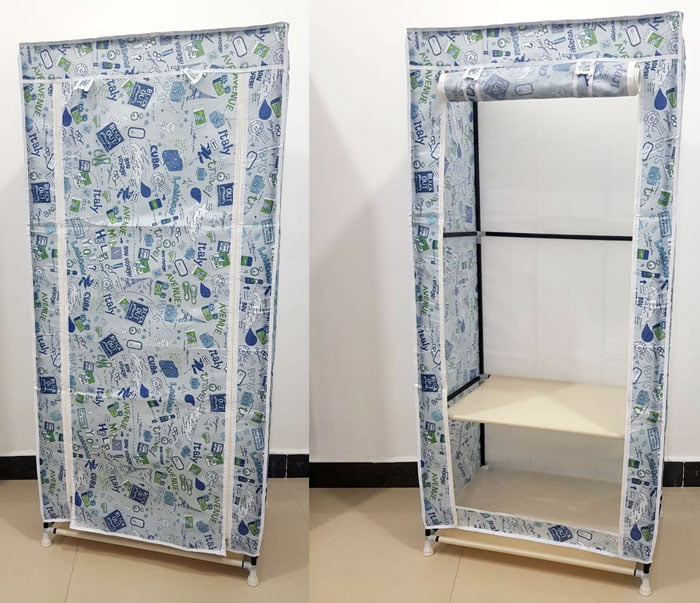 Extra Large 16Mm Steel Pipe Waterproof Cloth Multifunctional Side Open Wardrobe