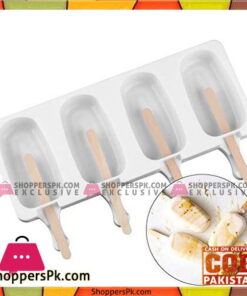 Food Grade Silicone Ice Cream Molds Bar Maker Popsicle Sticks