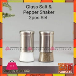 Glass Salt and Pepper Shaker Set - 2 Pcs
