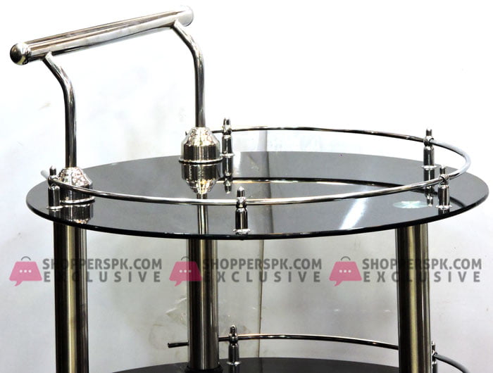 High Quality Round Glass Style Tea Trolley