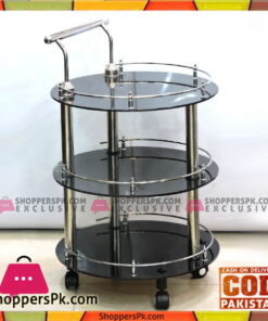 High Quality Round Glass Style Tea Trolley