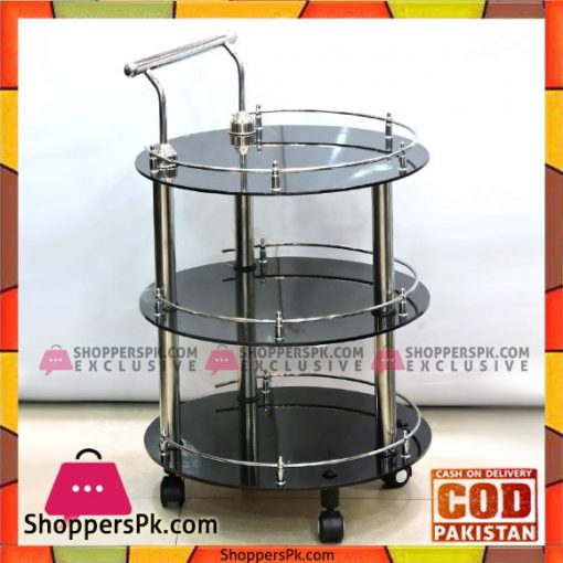 High Quality Round Glass Style Tea Trolley