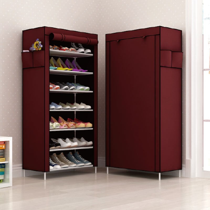 Kaidi 8-Layer 7-Grid Simple Fabrics Non-Woven Shoe Rack Dust-Proof Creative Combination Reinforced Furniture Entrance