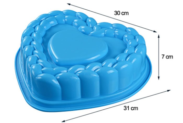 Large Love Heart Shape 3D Silicone Mold Bakeware Baking Cake Pan 1- Pcs