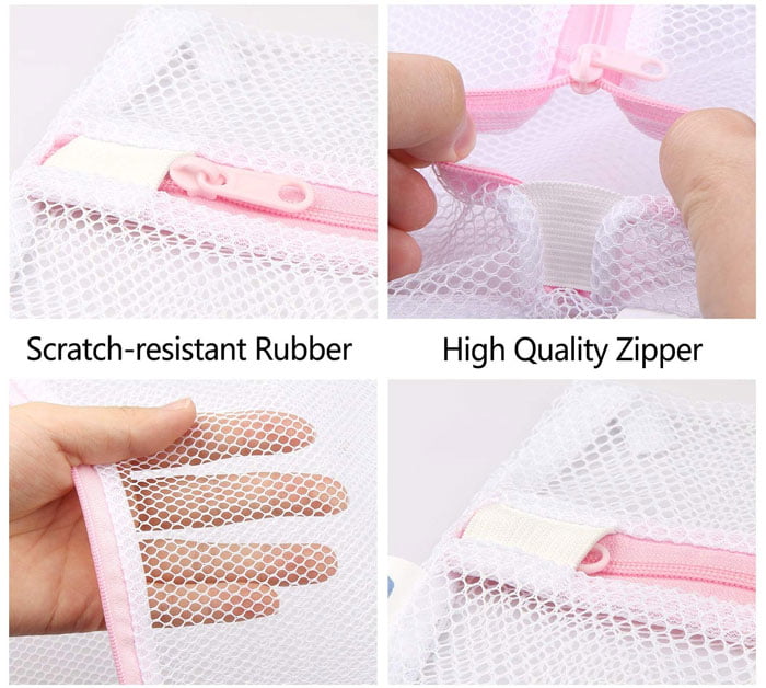 Laundry Washing Bag, Zippered Mesh Reusable Durable Bag with Zipper Closure for Bra, Lingerie, Socks, Tights, Stockings, Baby Clothes 1 Pcs