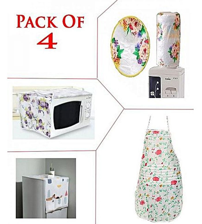 Pack Of 4 Kitchen Covers Fridge, Microwave, Fridge, Apron