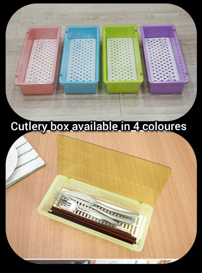 Plastic Drain Box Spoon Fork Cutlery Chopsticks Storage Box