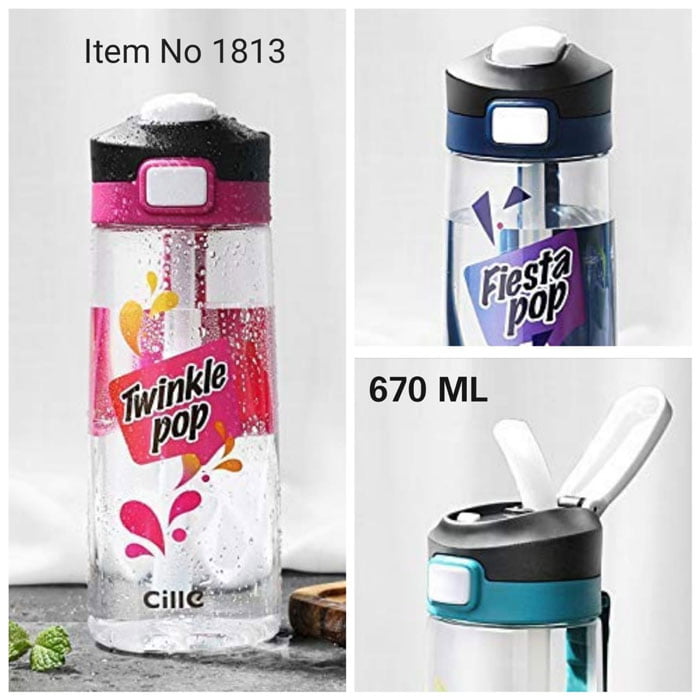 Plastic Water Bottle With Straw Korean Edition 670 Ml