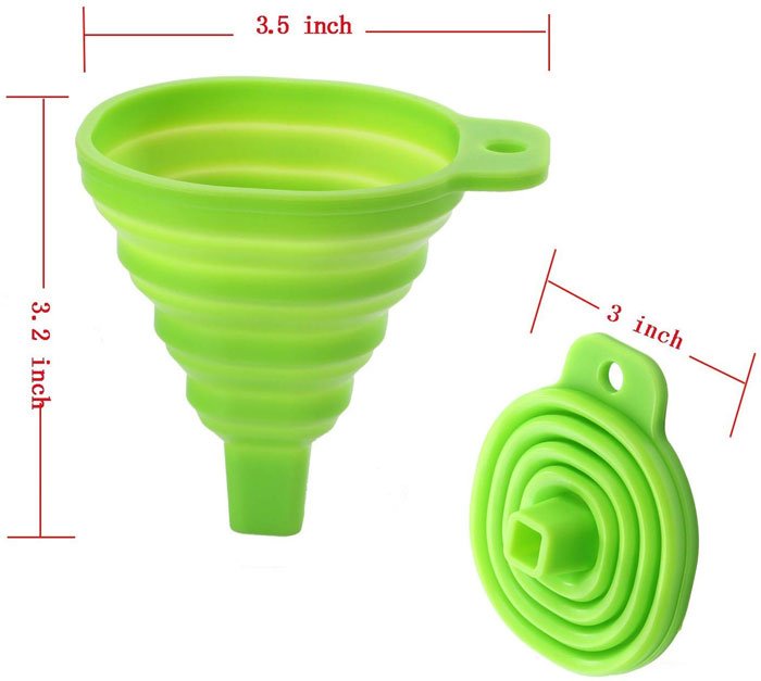Silicone Foldable Funnel For Liquid Transfer 100% Food Grade Silicone 1- Pcs