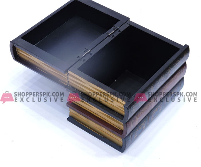 Table Decoration Wooden Book Style Storage Box