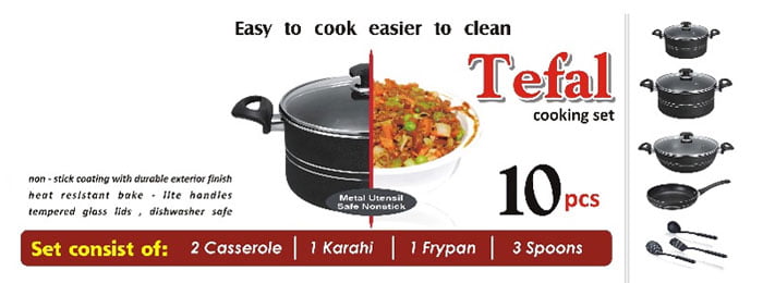 Tefal 10 Pcs Cooking Set