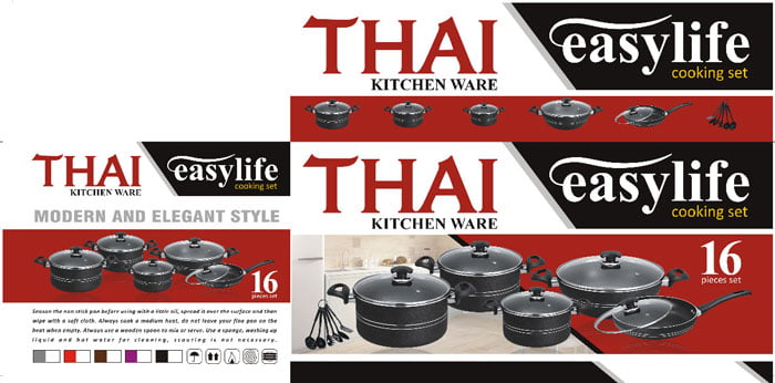 Thai Kitchen Ware Cooking Set 16 Pcs