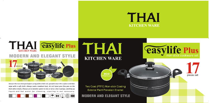 Thai Kitchen Ware Non Stick Cooking Set 17 Pcs