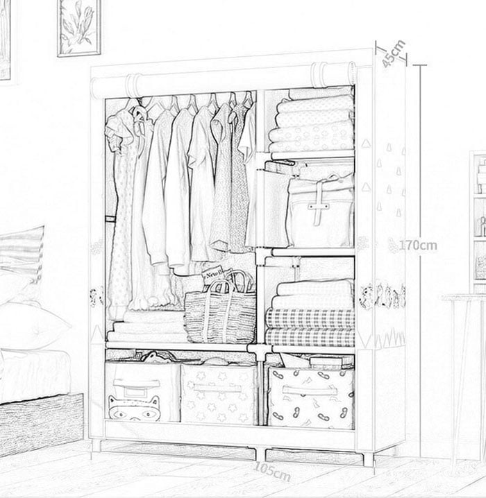 Ultra Time Empty Wardrobe Clothes Wardrobe Portable Clothes Closet Cupboard