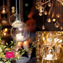 1Pcs Round Big Glass Hanging Tealight Holder