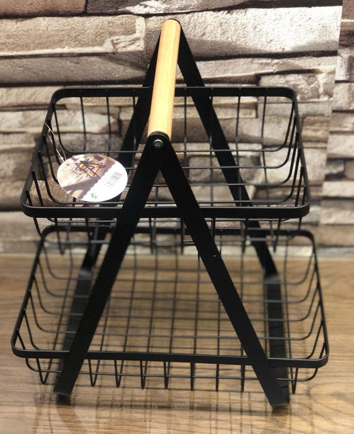 2-Tier Metal Countertop Fruit Basket