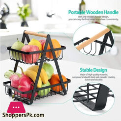 2-Tier Metal Countertop Fruit Basket