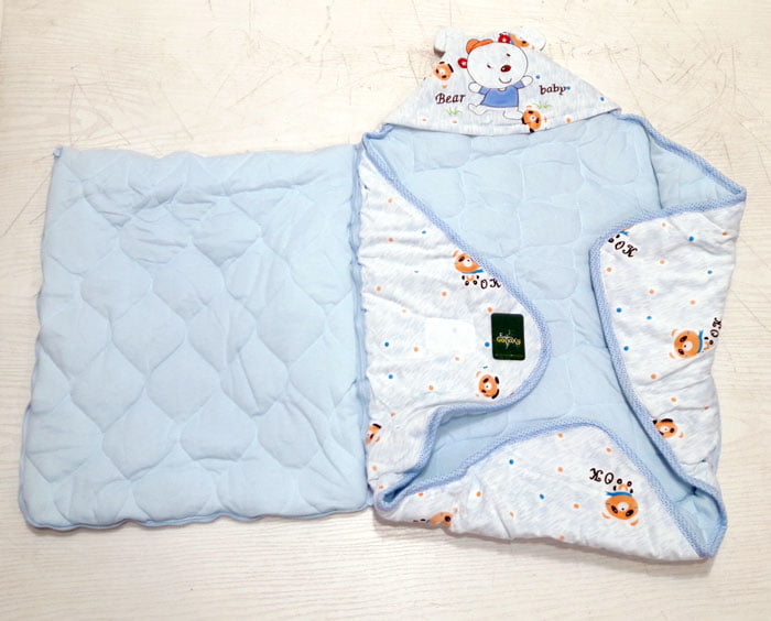 2 In-1 Hooded Baby Carry Nest &Amp; Wrapping Shawl - Random Design