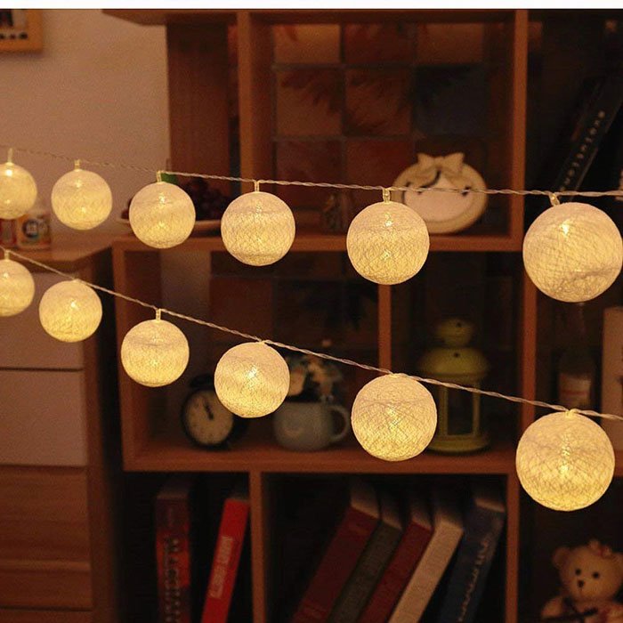 20Leds 10 Feet Wool Balls Fairy Lights