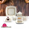 24 pieces Gold Plated Embossed Bone China Tea Set.