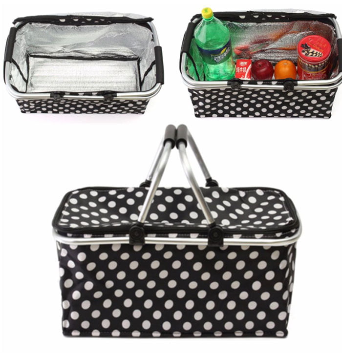 30L Large Thermal Insulated Lunch Picnic Basket Bag Cooler Camping Storage Box Lunch Bag