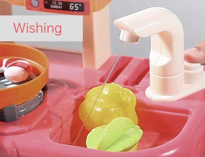 42 - Pcs Kitchen Set With Real Water Faucet With Music