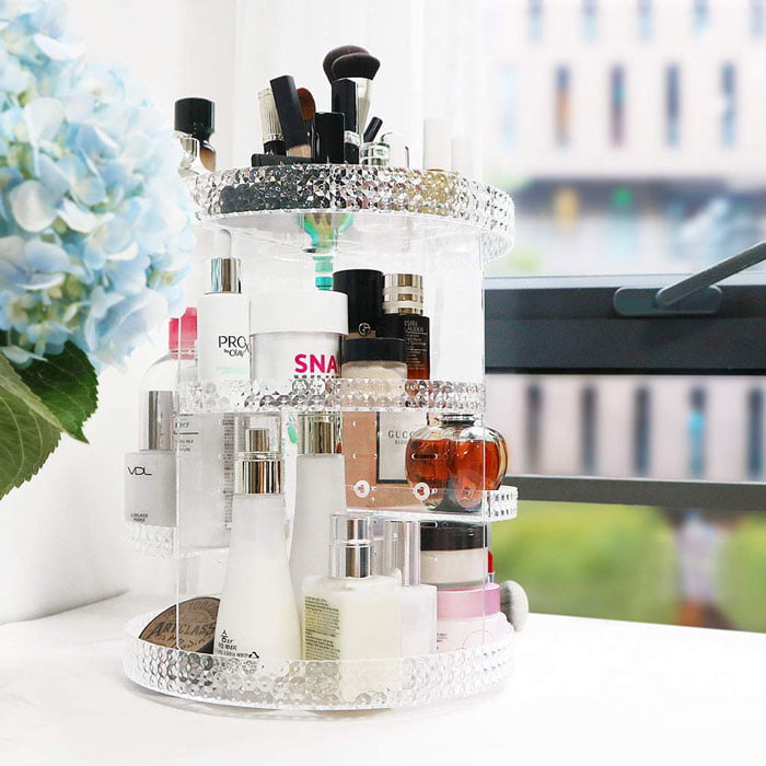 360-Degree Rotating 7 Layers Large Capacity Adjustable Multi-Function Makeup Organizer
