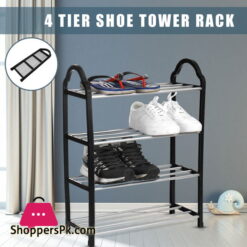 4 Tier Shoe Rack Easy Assembled Shelf Storage Organizer Stand