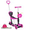 5-in-1 Kids Kick Scooter 3-wheel Walker With Removable Seat Adjustable Height Parent Handle Baby Toddler