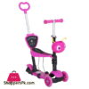 5-in-1 Kids Kick Scooter 3-wheel Walker With Removable Seat Adjustable Height Parent Handle Baby Toddler