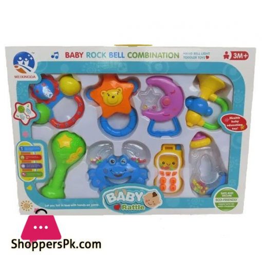 Baby Teether Rattle Toys 8 Pcs
