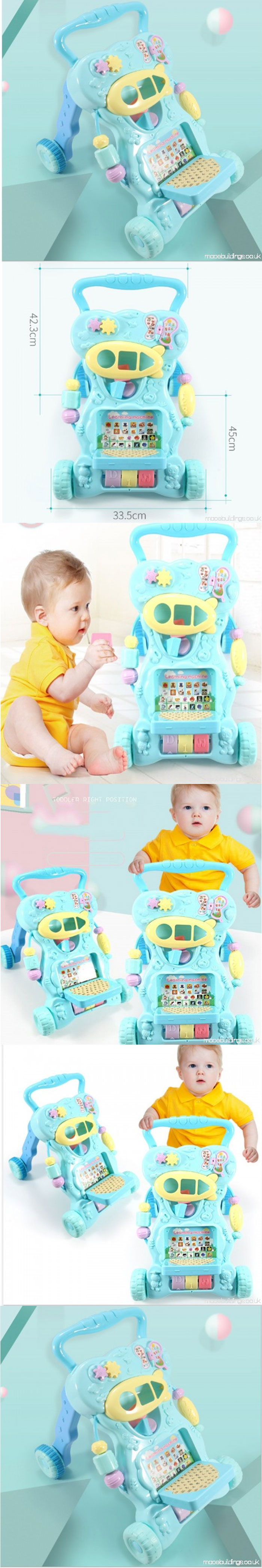 Baby Toddler Rider Push Infant Child Multi-Functional Walking Walker Anti-Rollover Adjustable Height 6-18 Months