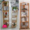 Bamboo Corner Wall Shelves 5 Tier Shelf Display Stand Home Bath Storage Rack