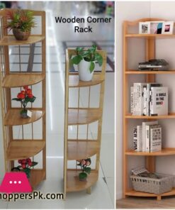 Bamboo Corner Wall Shelves 4 Tier Shelf Display Stand Home Bath Storage Rack