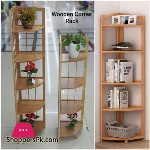 Bamboo Corner Wall Shelves 4 Tier Shelf Display Stand Home Bath Storage Rack