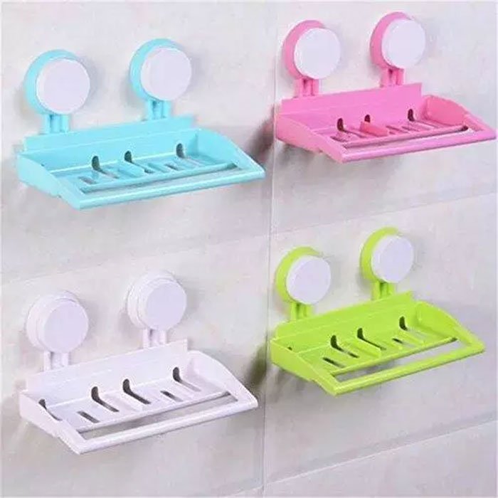 Bathroom /Kitchen Wall Suction Corner Triangle Shelf