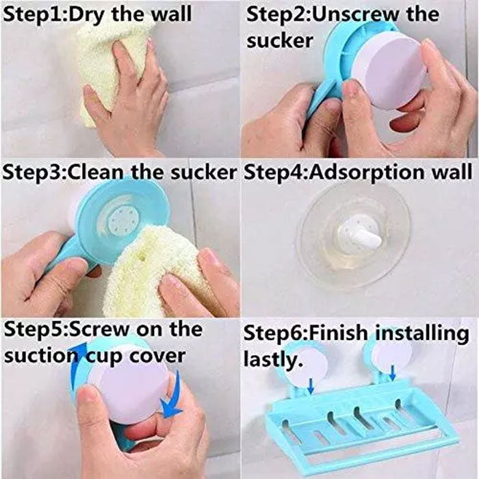 Bathroom /Kitchen Wall Suction Corner Triangle Shelf