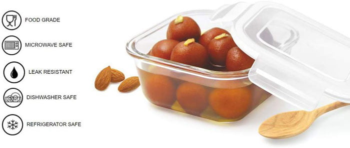 Blinkmax Fresh Square Glass Storage Container 300Ml 1Pcs