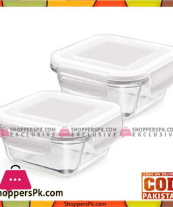 Blinkmax Fresh Square Glass Storage Container 300ml 1Pcs