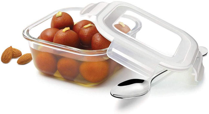 Blinkmax Fresh Square Glass Storage Container 450Ml