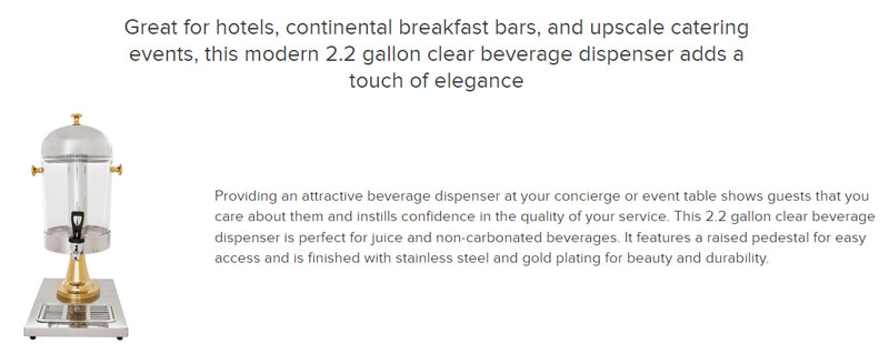 Buffet Catering Juice Machine Tank Refrigerated Fresh Drink Juice Beverage Dispenser Cooler - 8 Liter