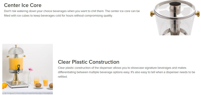 Buffet Catering Juice Machine Tank Refrigerated Fresh Drink Juice Beverage Dispenser Cooler - 8 Liter