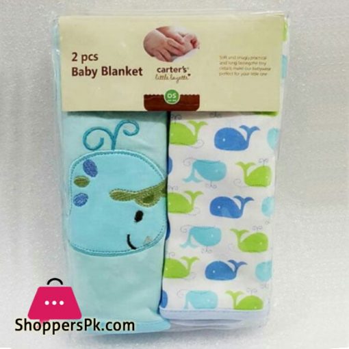Carters 2 Pcs Cotton Baby Blanket - Random Design