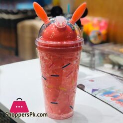 Cartoon Mason Jar with Freezing Gel for Juice Soft Drinks Plastic Mug (400 ml)