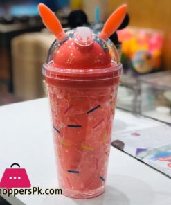 Cartoon Mason Jar with Freezing Gel for Juice Soft Drinks Plastic Mug (400 ml)