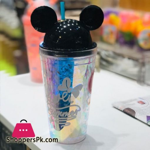 Cartoon Mason Jar with Freezing Gel for Juice Soft Drinks Plastic Mug (400 ml)
