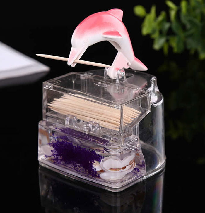 Creative Portable Toothpick Box Holder Dolphin Toothpick Dispenser